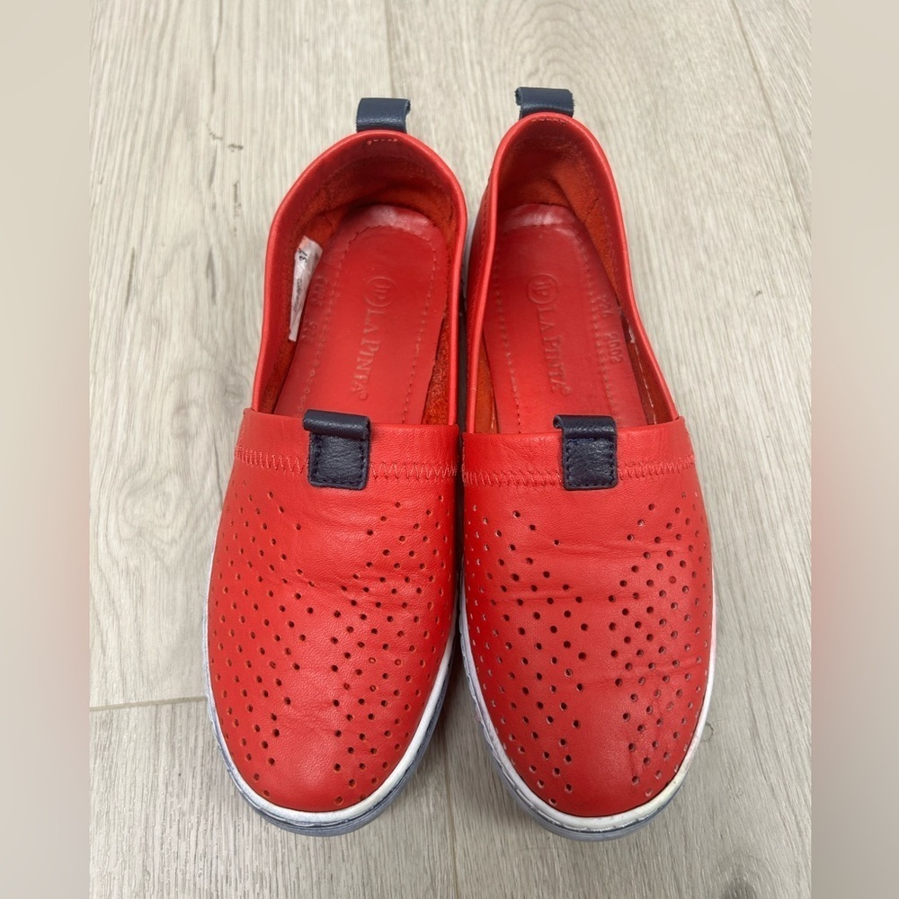 La Pinta Red‎ Slip On Loafers
